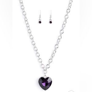 Heart Necklace - Purple